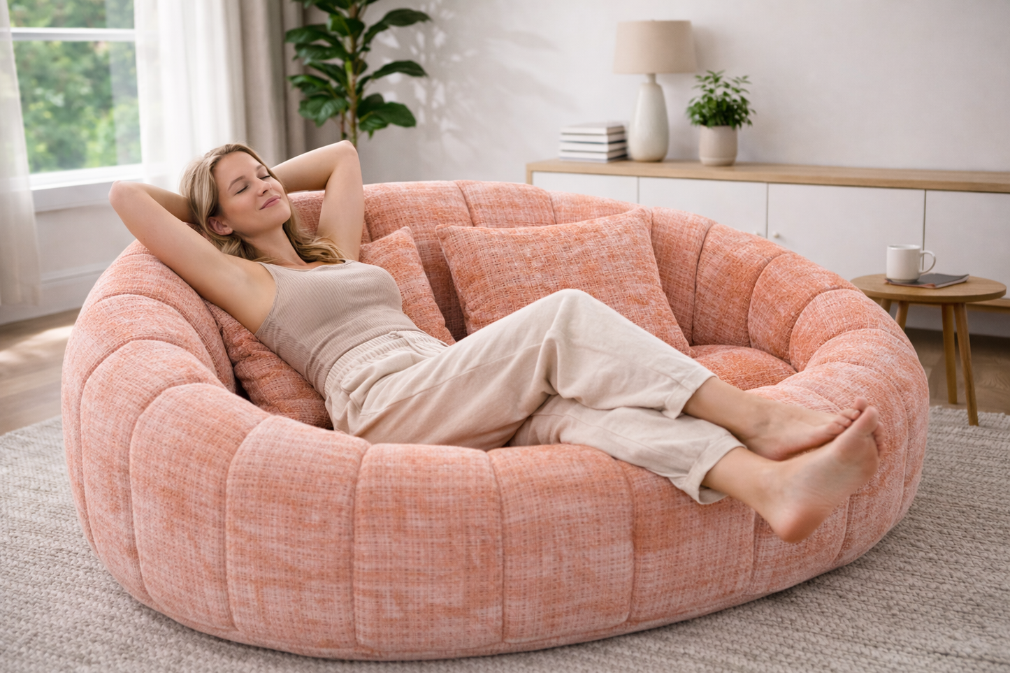Canapé pouf lounge modulable intérieur – Siège d’appoint textile MyPouf