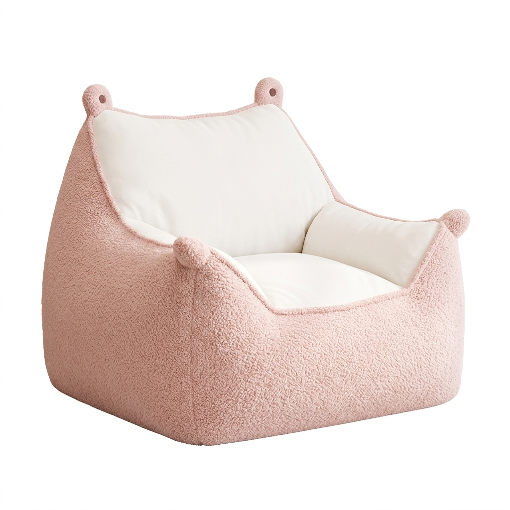 Pouf fauteuil MyPouf en tissu sherpa siège d’appoint