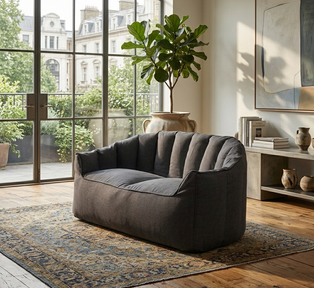 Pouf canapé double MyPouf en tissu siège 2 places