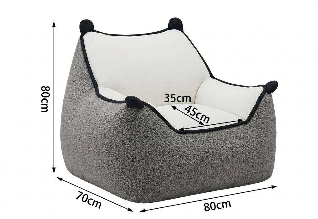 Pouf fauteuil MyPouf en tissu sherpa siège d’appoint