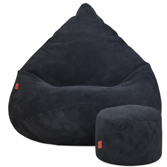 Poufs poire avec repose-pieds – Siège lounge MyPouf