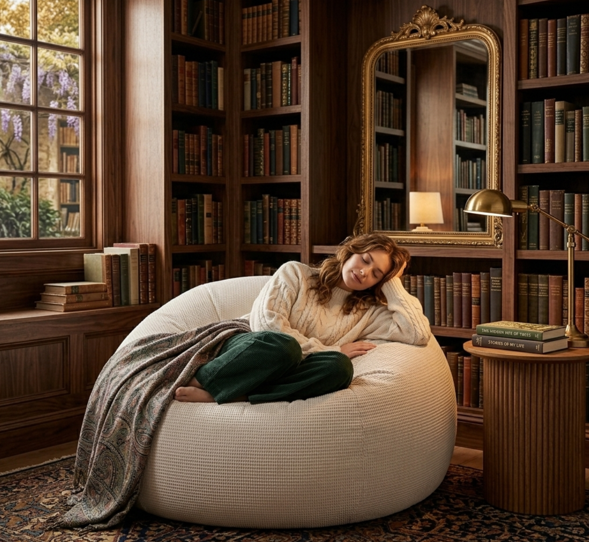 Pouf en coton gaufré avec rembourrage MyPouf