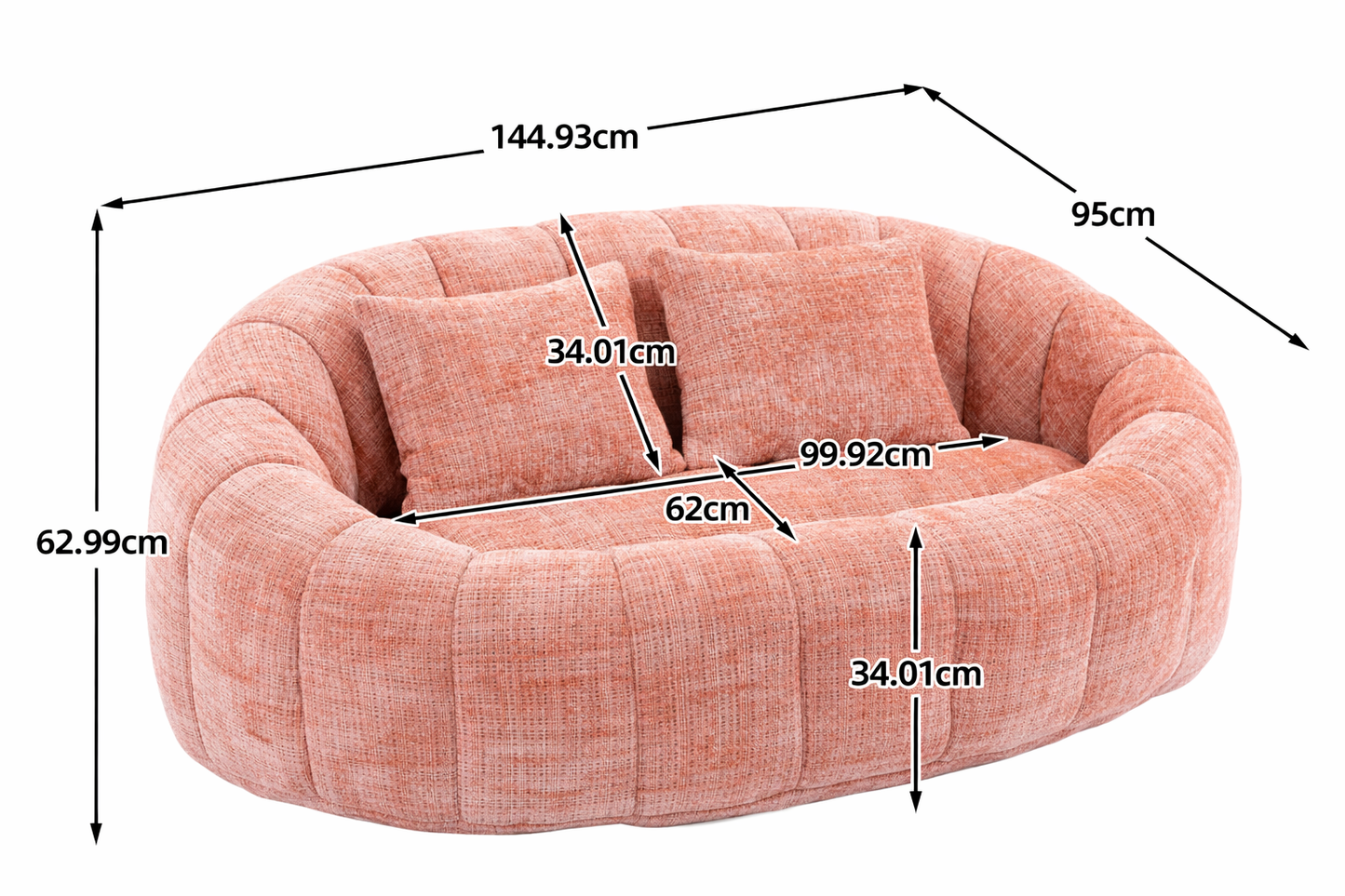 Canapé pouf lounge modulable intérieur – Siège d’appoint textile MyPouf
