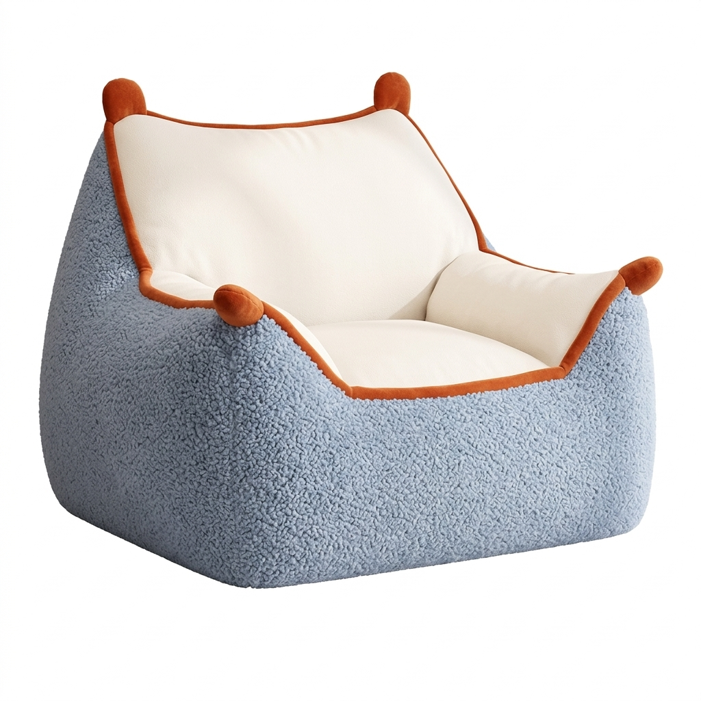 Pouf fauteuil MyPouf en tissu sherpa siège d’appoint