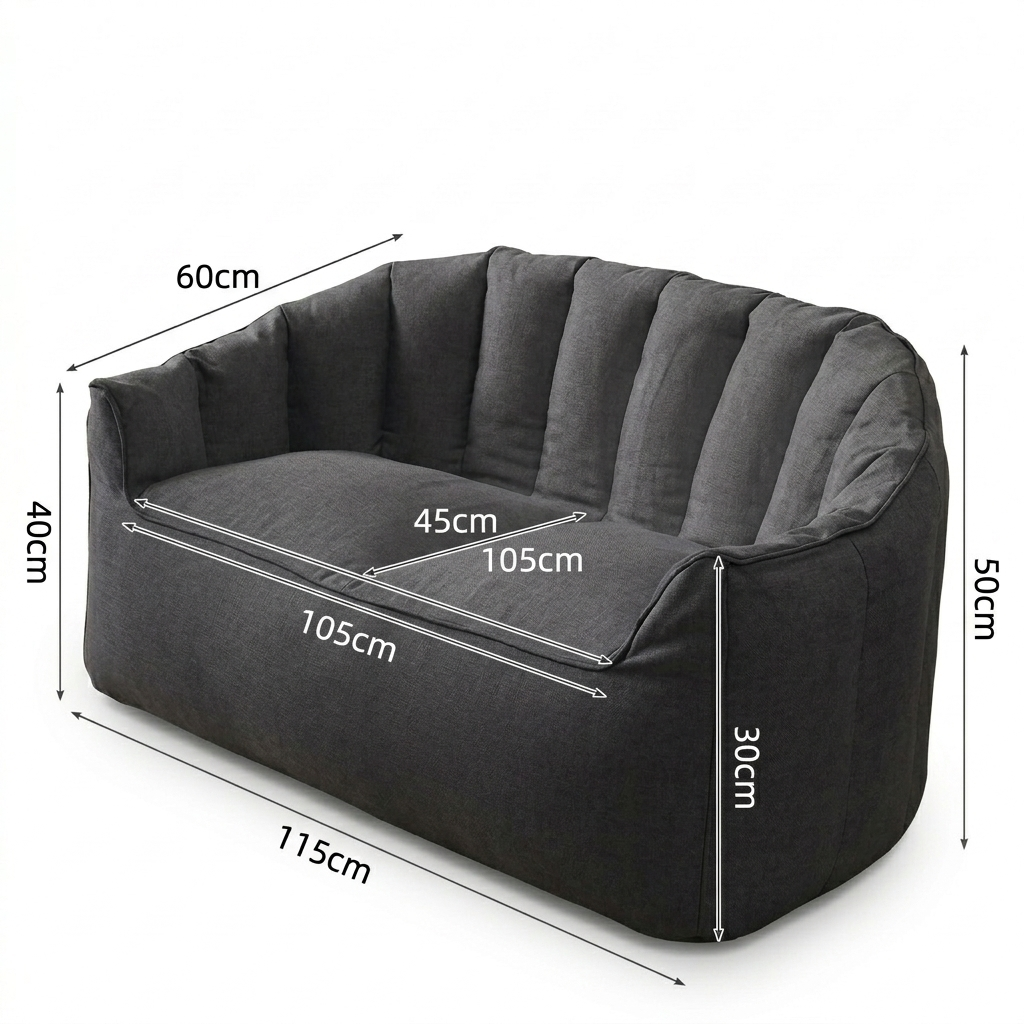 Pouf canapé double MyPouf en tissu siège 2 places