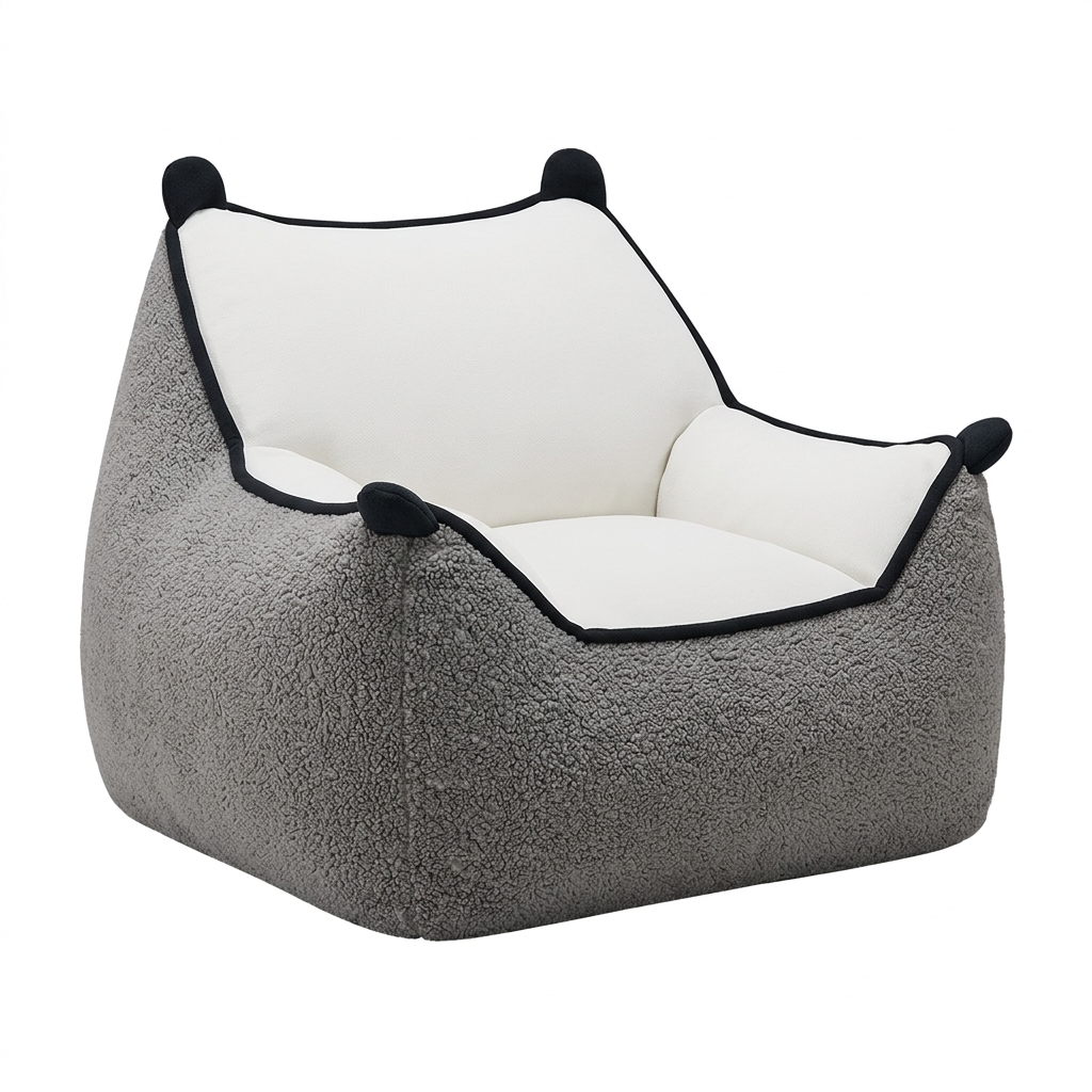 Pouf fauteuil MyPouf en tissu sherpa siège d’appoint