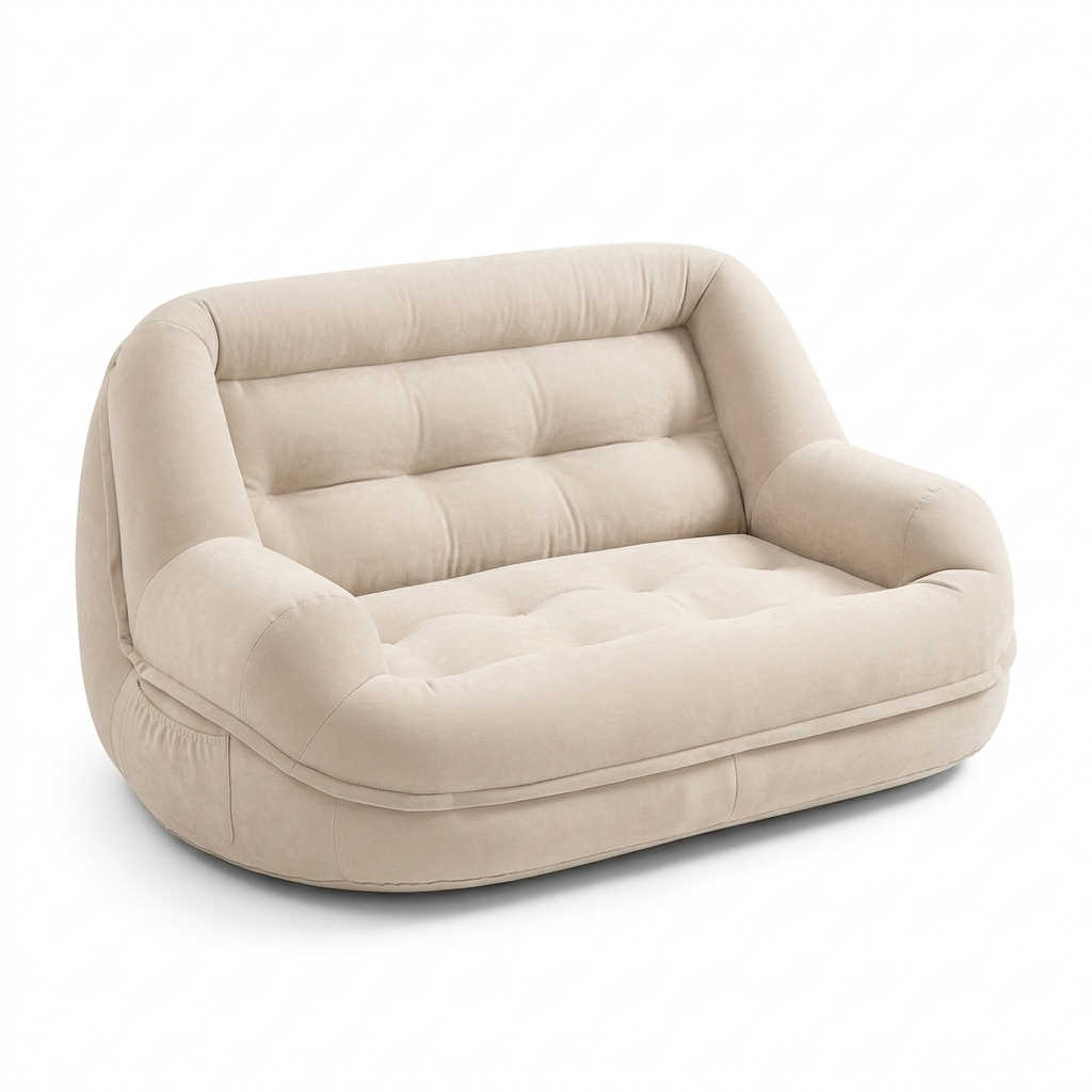 Pouf canapé double large en velours- MyPouf